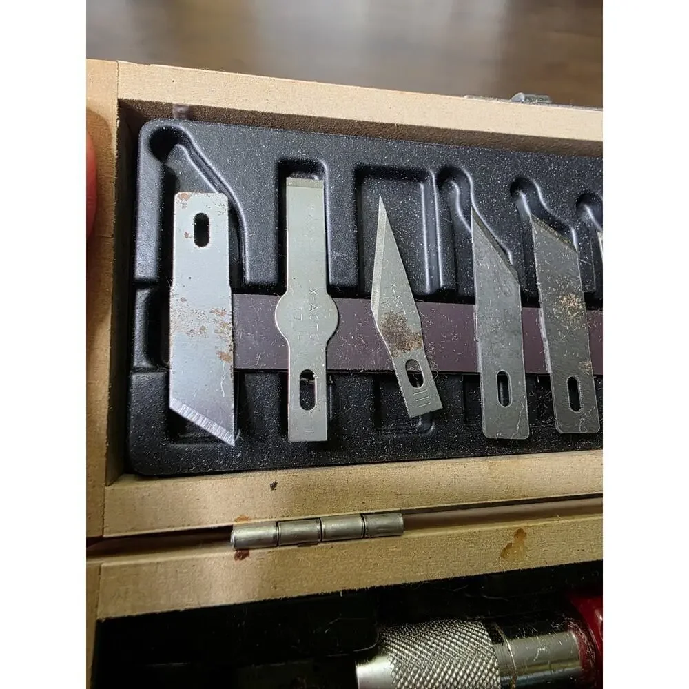 Vintage X-ACTO Knife Tool Set In Wooden‎ Box complete